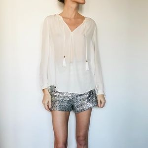 Joie Cream 100% Silk Blouse Sz. XS